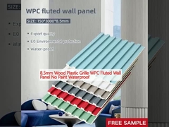 le gril en plastique en bois WPC de 8.5mm a tuyauté le panneau de mur aucune peinture imperméable