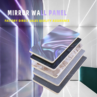 Panneau en bambou de mur de fibre de mur de décoration de miroir d'intérieur de PVC 2.44m 2.6m 2.8m