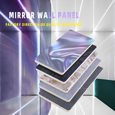 Qualité  Indoor Wall Decoration PVC Mirror Bamboo Fiber Wall Board 2.44m 2.6m 2.8m Usine