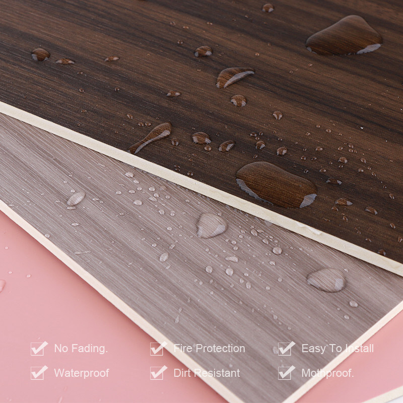 Panneautage en bambou de mur de fibre de PVC de grain en bois décoratif ignifuge écologique