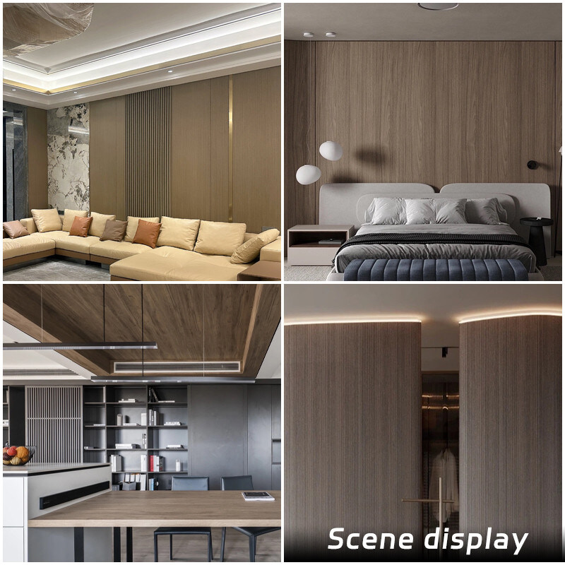 Le bois solide de grain en bois de largeur de la décoration intérieure 1.22m plaquent le panneau de mur de PVC