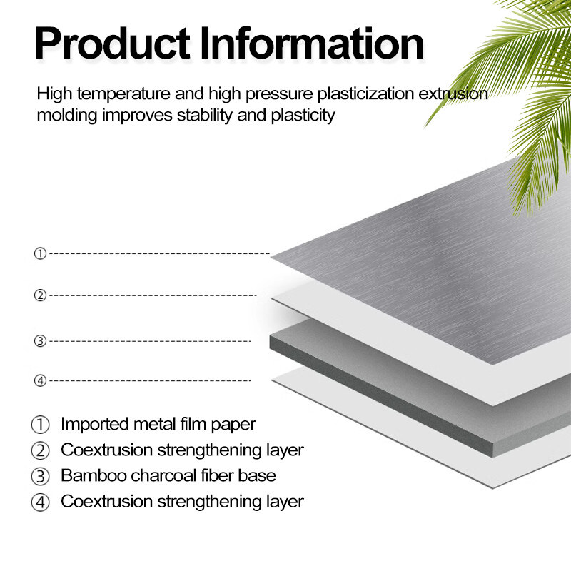 Décoration intérieure Panneau mural en bois métallique enduit en bambou en charbon de bois
