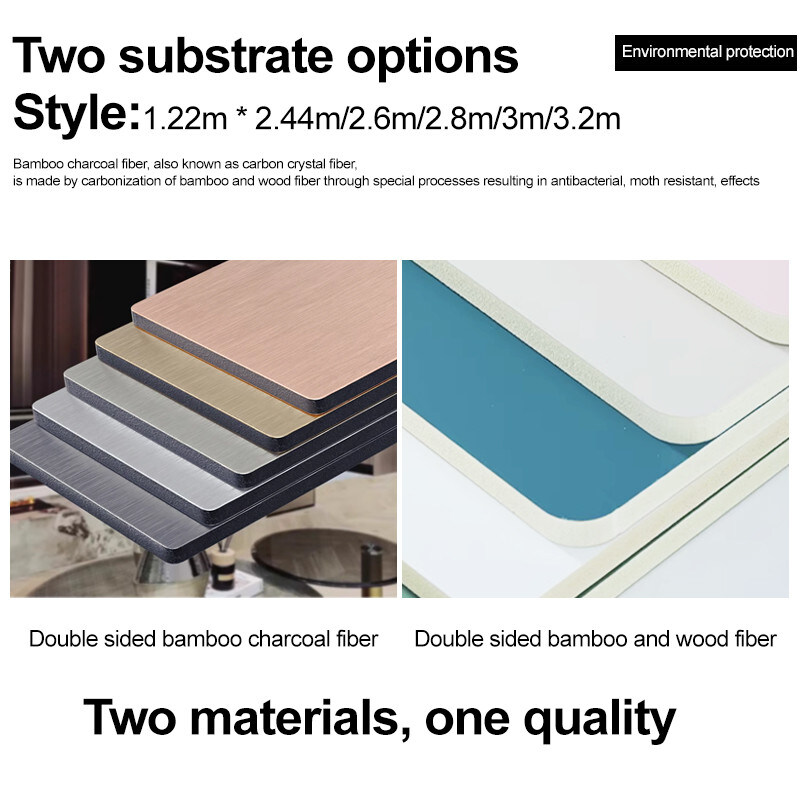 Décoration intérieure Panneau mural en bois métallique enduit en bambou en charbon de bois