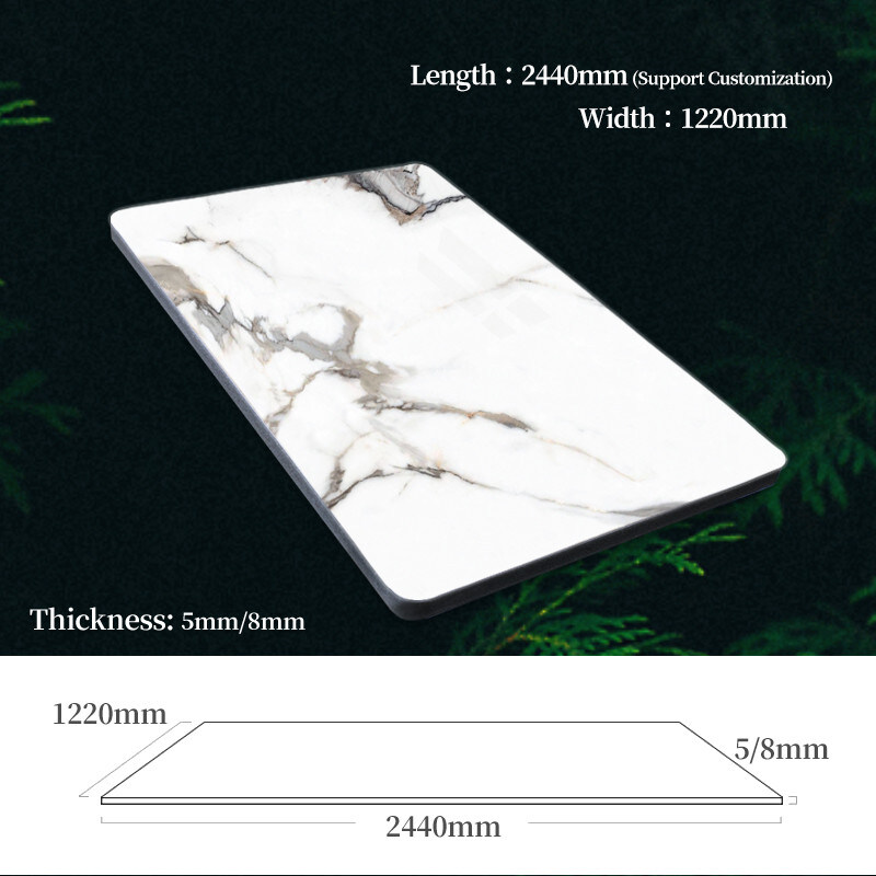 Panneaux de placage en bois de bambou de bois de bois de bois Panneaux de mur de marbre décoratif intérieur