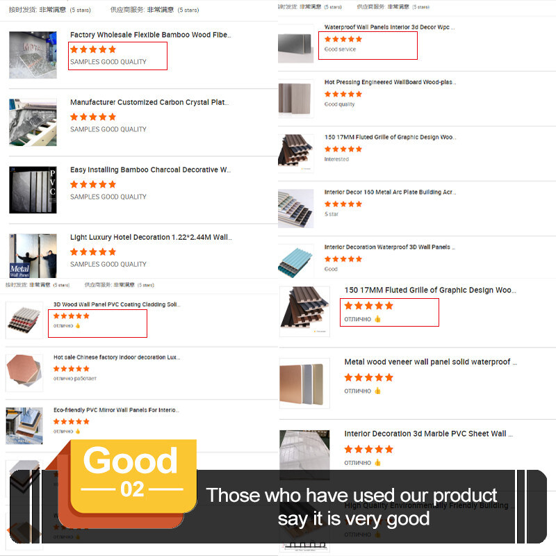 Panneau mural en marbre en PET en fibre de bois en bambou