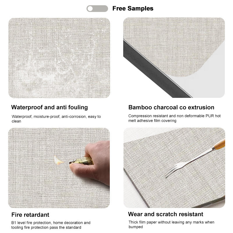 5 / 8 mm Panneaux décoratifs texturés en tissu