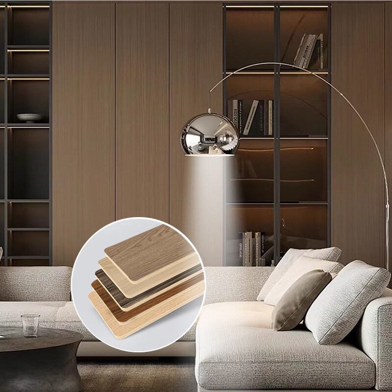 Panneau mural de bois en PVC à grains de 5 mm en bambou flexible en charbon de bois