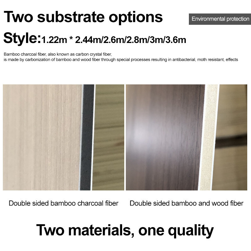 Bambous résistant à l'humidité Charbon de bois Planche murale feuille de bois pour la décoration de luxe moderne