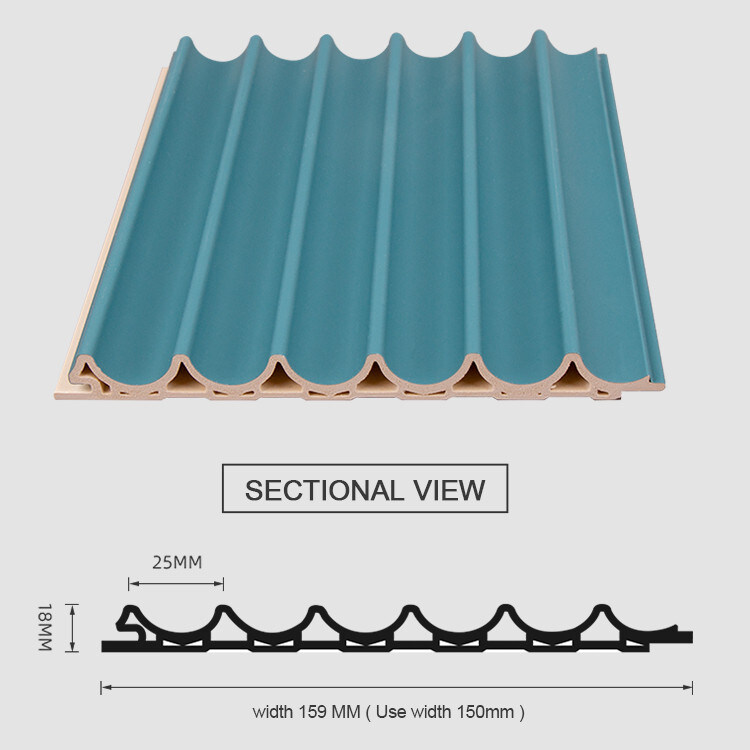 Panneau 15mm rond extérieur de gril de plafond en bois décoratif de 3D WPC