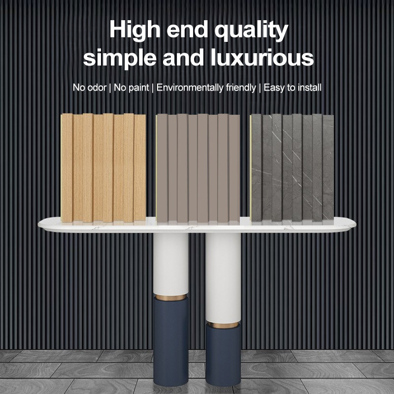 Panneaux muraux en WPC décoratifs intérieurs 3D Panneau de gril en bois massif