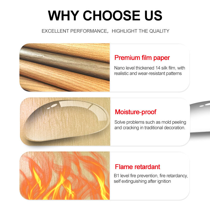 Décoration en PVC Bambou Charbon de bois Plaque murale métallique à haute densité Panneaux de mur intérieur