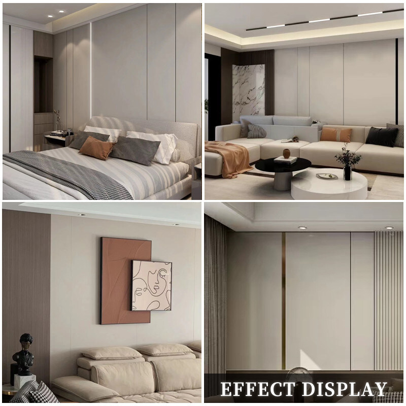 Panneaux décoratifs d'isolation de mur de conception intérieure de sensation de peau de PVC de la largeur 1.22m