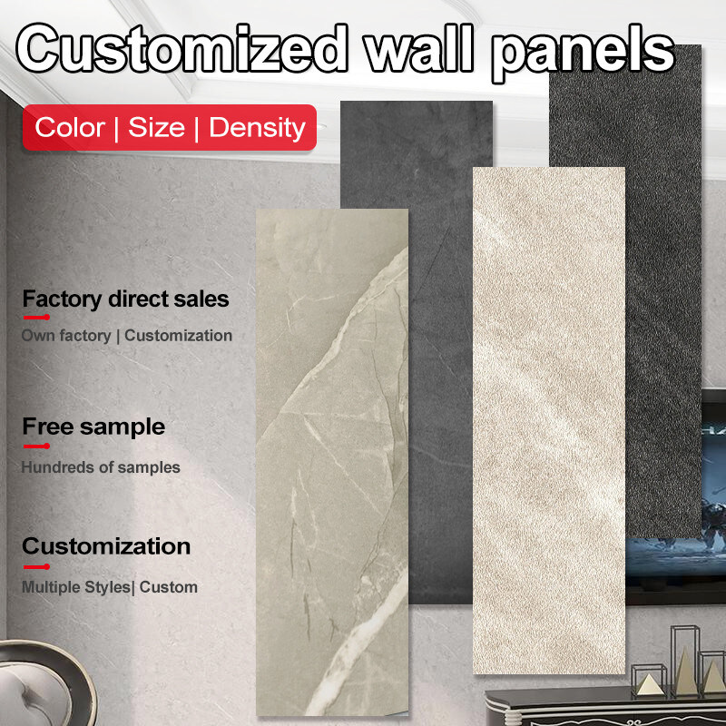 5 mm / 8 mm décoratif intérieur PVC feuille de marbre de bambou Charbon de bois