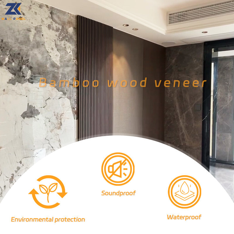 Charbon de bois en bambou de marbre libre de panneau de mur de décoration intérieure de formaldéhyde écologique