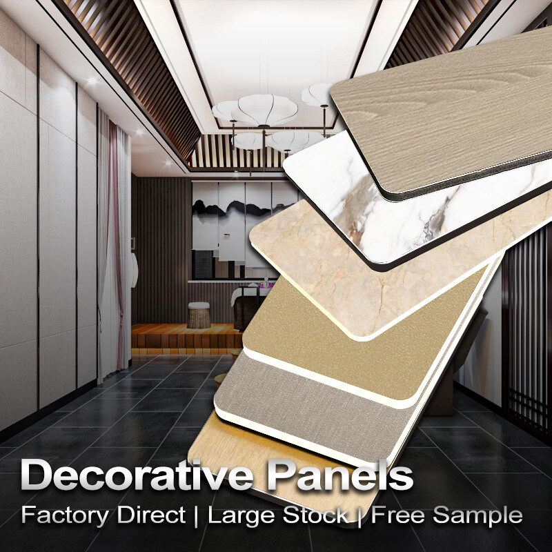 Panneaux muraux métalliques en fibre de carbone de bambou de 5 mm pour la décoration intérieure