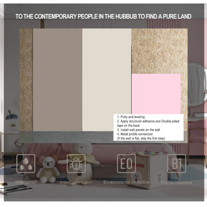 Panneaux muraux décoratifs intérieurs bois charbon de bois en bambou