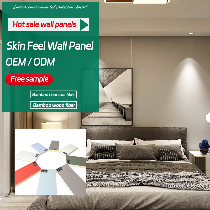 Le panneau de mur en bambou de fibre de bois de décoration intérieure de 8 millimètres ignifugent le placage en bois se sentant de peau