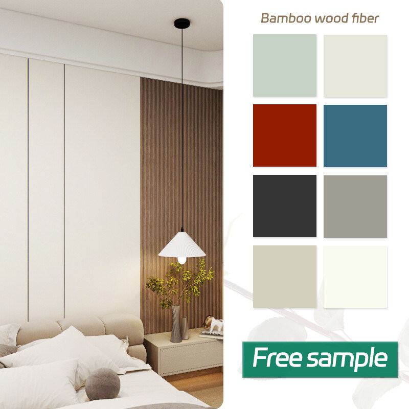 Le panneau de mur en bambou de fibre de bois de décoration intérieure de 8 millimètres ignifugent le placage en bois se sentant de peau