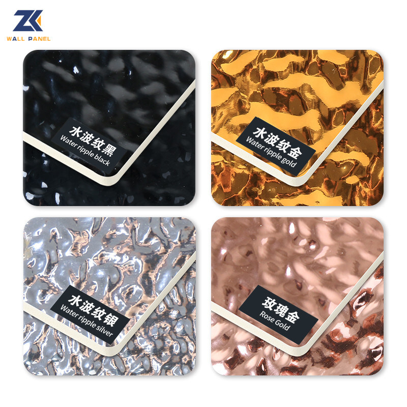 Panneaux de mur en bambou en plastique en bois ignifuges décoratifs de charbon de bois de l'ondulation 3D de l'eau