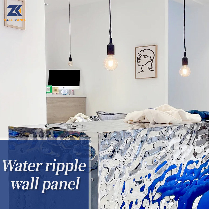 Panneaux de mur en bambou en plastique en bois ignifuges décoratifs de charbon de bois de l'ondulation 3D de l'eau