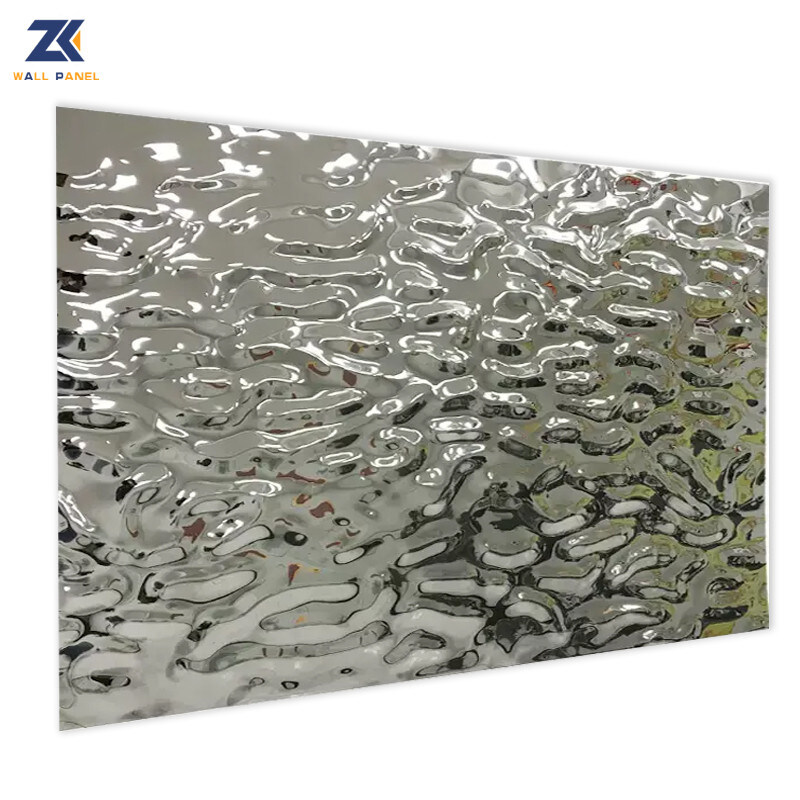 Panneaux de mur en bambou en plastique en bois ignifuges décoratifs de charbon de bois de l'ondulation 3D de l'eau