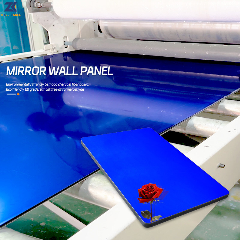 Panneau de mur en bambou d'ANIMAL FAMILIER de charbon de bois de miroir de KTV en bois de panneau de luxe léger moderne de placage