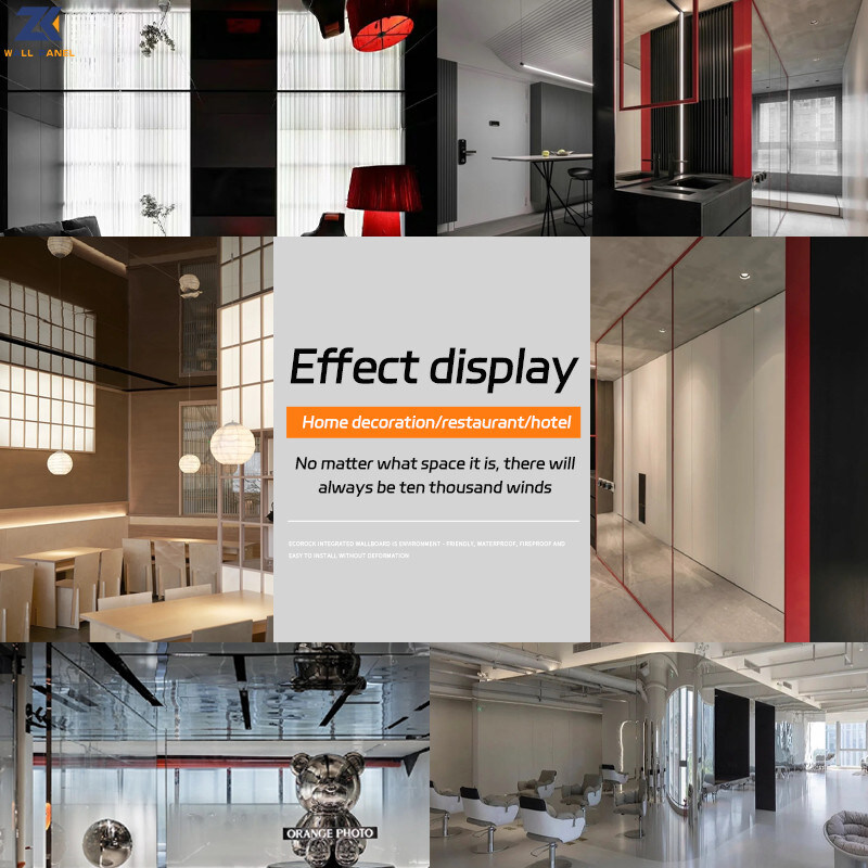 Panneau de mur en bambou d'ANIMAL FAMILIER de charbon de bois de miroir de KTV en bois de panneau de luxe léger moderne de placage