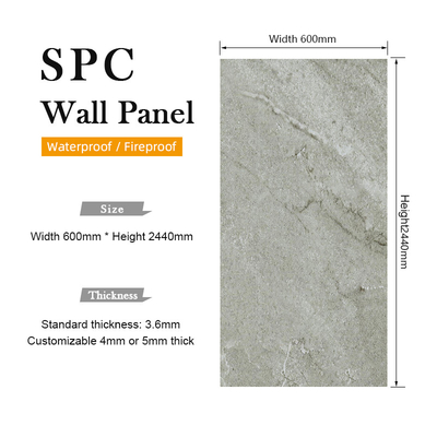 B1 Panneau mural SPC composite en pierre plastique ignifuge pour salle de bain