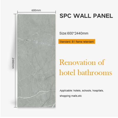 Panneaux muraux SPC à haute résistance à l'eau Carreaux modernes de luxe Marbre finition de pierre Matériau composite plastique