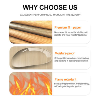 Panneau mural en bois de grain de PVC de 5 mm en bambou flexible en charbon de bois