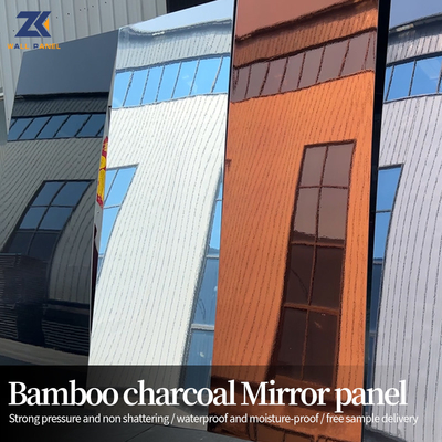 Éraflure de panneau mural de panneau de particules de charbon de bois de bambou de finition de miroir résistante