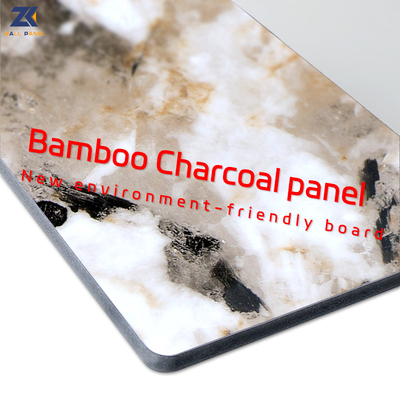 Panneau en bambou de charbon de bois de PVC de marbre étanche à l'humidité insonorisé d'ANIMAL FAMILIER
