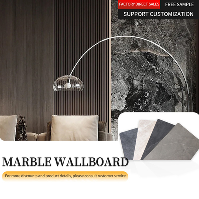 Le PVC en bambou de charbon de bois marbrent la feuille 1220*2440*8mm de panneau de mur