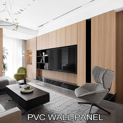 Panneau mural de bois en PVC à grains de 5 mm en bambou flexible en charbon de bois