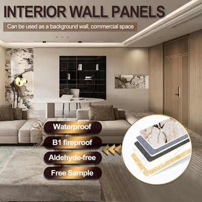 Panneaux de placage en bois de bambou de bois de bois de bois Panneaux de mur de marbre décoratif intérieur