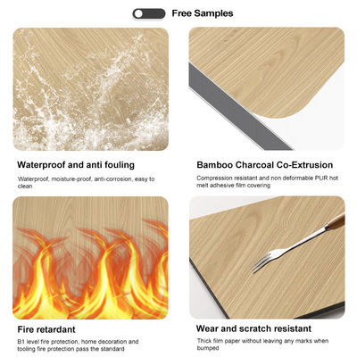Bambous résistant à l'humidité Charbon de bois Planche murale feuille de bois pour la décoration de luxe moderne
