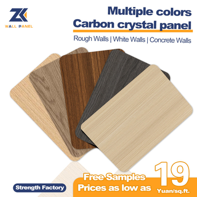 2.44m Panneau murale en bambou en charbon moderne léger Luxe Panneau murale en PVC en carbone en cristal