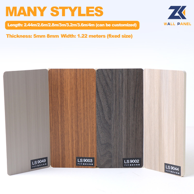 2.44m Panneau murale en bambou en charbon moderne léger Luxe Panneau murale en PVC en carbone en cristal