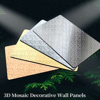 Nouveau produit de haute qualité Panneau de placage en bois co-extrudé en métal doré mosaïque en bambou charbon de bois