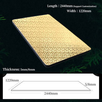 Nouveau produit de haute qualité Panneau de placage en bois co-extrudé en métal doré mosaïque en bambou charbon de bois