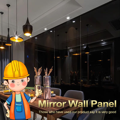 Amitié pour l'environnement Intérieur Bambou Charbon de bois Miroir Panneaux muraux PVC Miroir Finition en bois