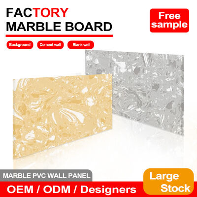 Panneau de marbre murale de 5 mm de haute brillance moderne et attrayant pour la feuille de marbre PVC intérieure