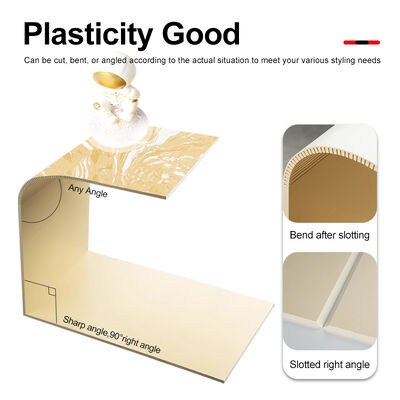 Panneau de marbre murale de 5 mm de haute brillance moderne et attrayant pour la feuille de marbre PVC intérieure