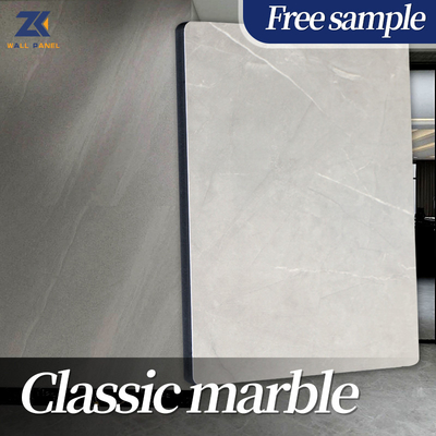 Panneau de mur en bois de placage de Crystal Board Simulation Waterproof Marble de carbone