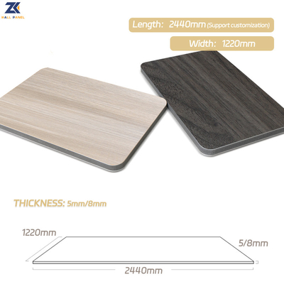 Le bois en bois imperméable et insonorisé de grain plaquent des panneaux de mur de PVC