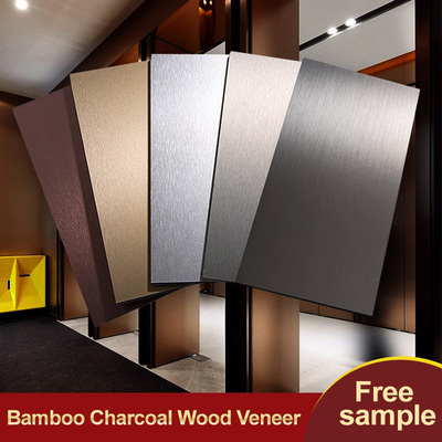Décoration intérieure Panneau mural en bois métallique enduit en bambou en charbon de bois