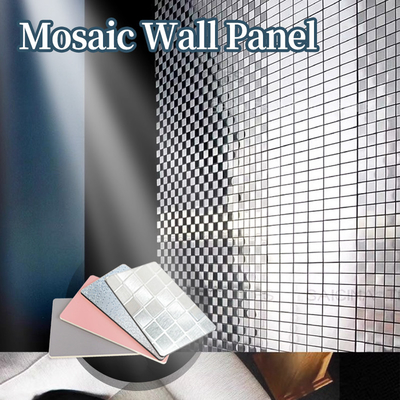 Nouveaux produits Panneaux muraux métalliques décoratifs intérieurs Mosaïque Bambou Charbon de bois Panneaux de placage