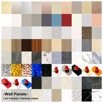 Panneau mural en marbre en PET en fibre de bois en bambou
