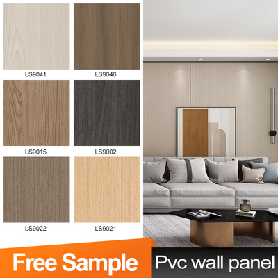 Panneau mural de bois en PVC à grains de 5 mm en bambou flexible en charbon de bois