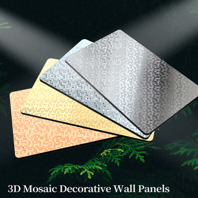 Nouveau produit de haute qualité Panneau de placage en bois co-extrudé en métal doré mosaïque en bambou charbon de bois